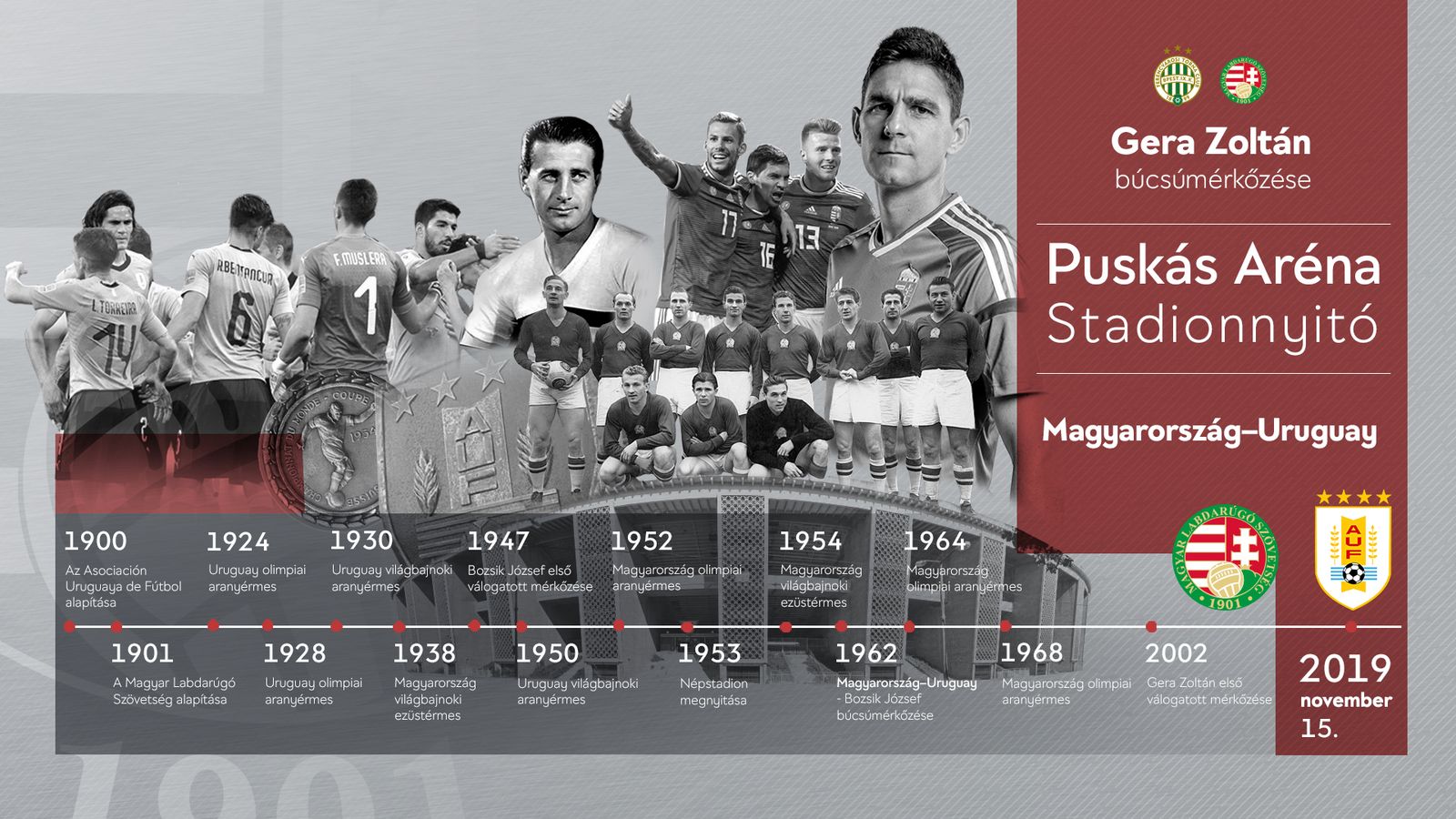 Magyarország–Uruguay mérkőzéssel és Gera búcsúztatásával nyitja kapuit a Puskás Aréna